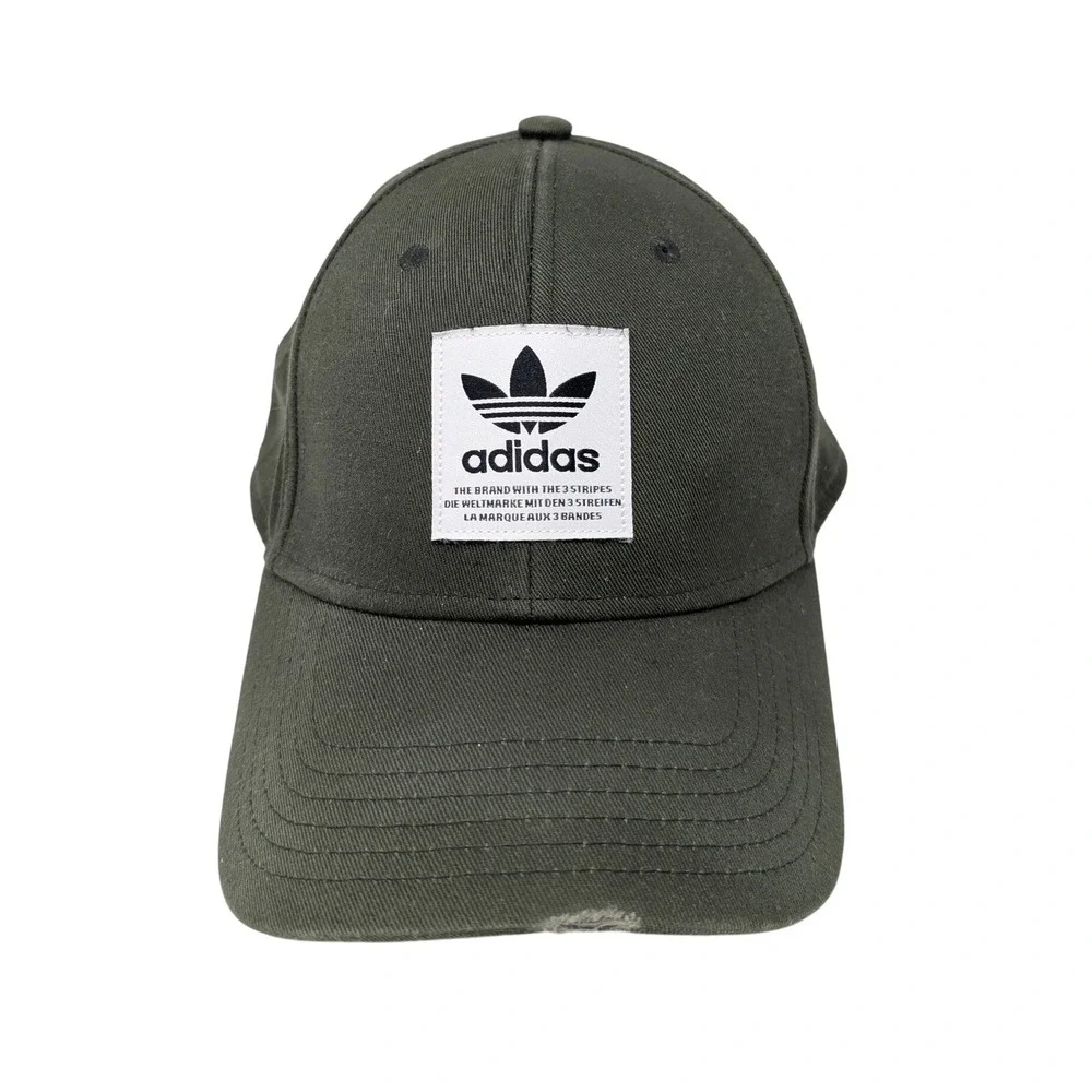Adidas Baseball Cap Dad Hat‎ Olive Green Cotton Adjustable Snapback Running Gym